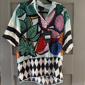 Cynthia Rowley Colorful Patterned Button-Up Shirt